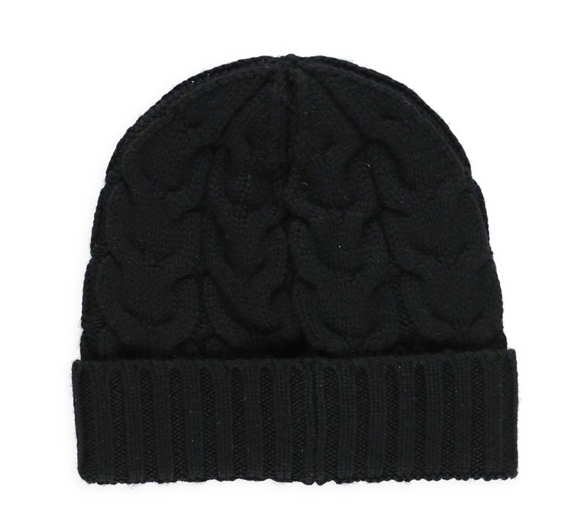 Moncler Enfant Logo Patch Cable-Knitted Beanie