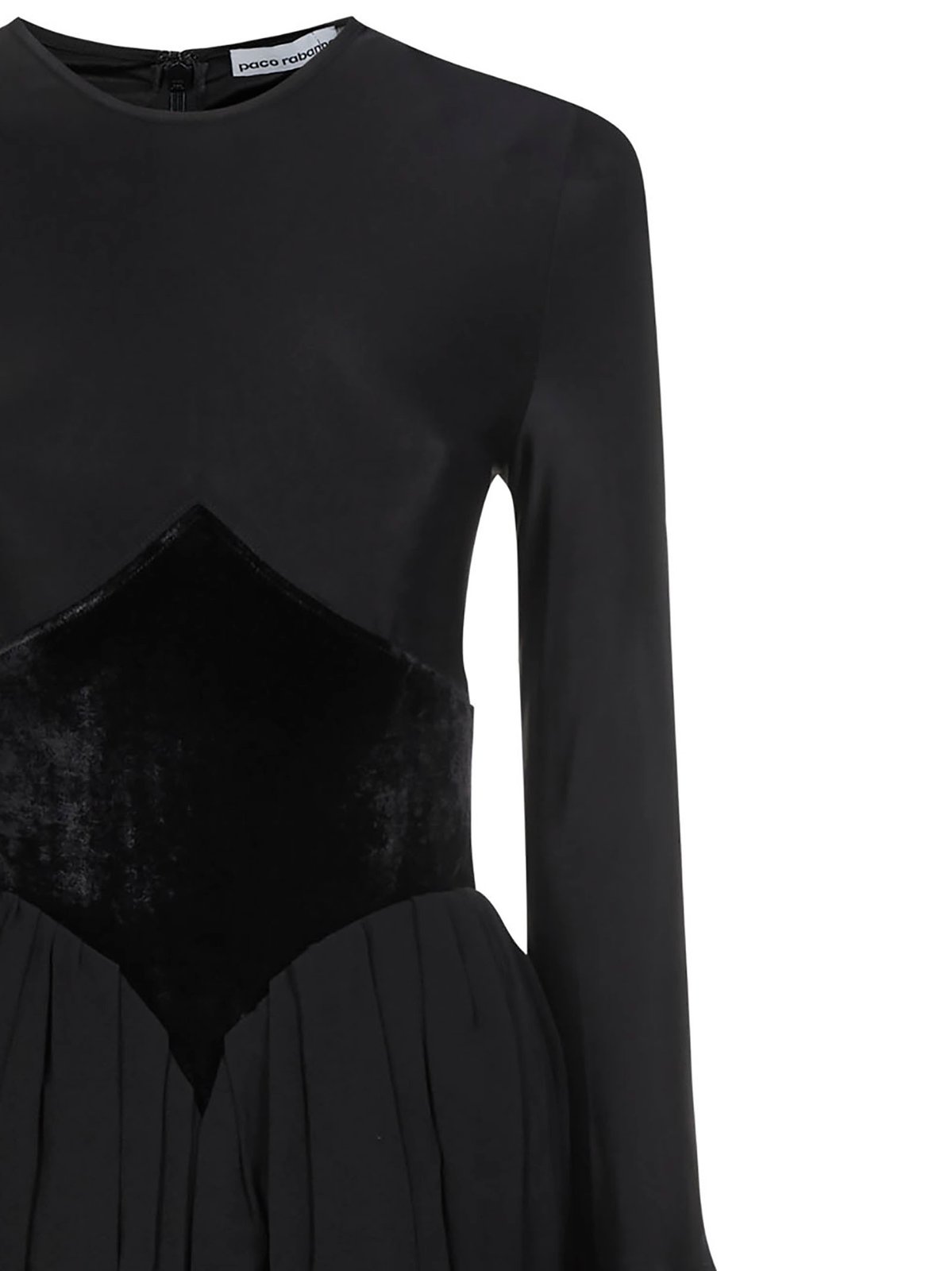 Paco Rabanne Panelled Crewneck Flared Dress