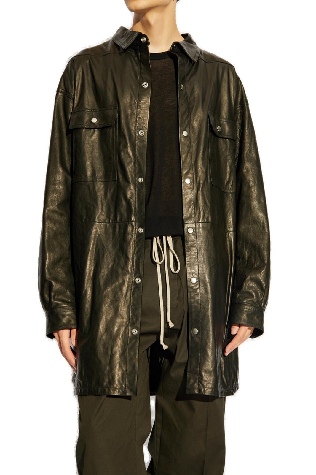 Rick Owens Lether 暖かく Flight Jacket IT50