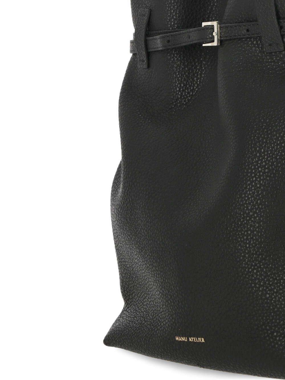 Manu Atelier Logo Printed Buckle Detailed Tote Bag