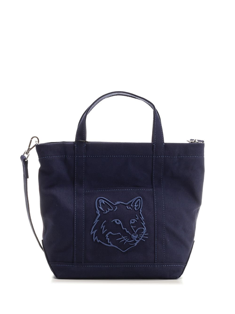 MAISON KITSUNE| (FOX HEAD SMALL TOTE(LW05103WW0107-0102 Maison Kitsuné Fox Head Small Tote Bag – Cettire