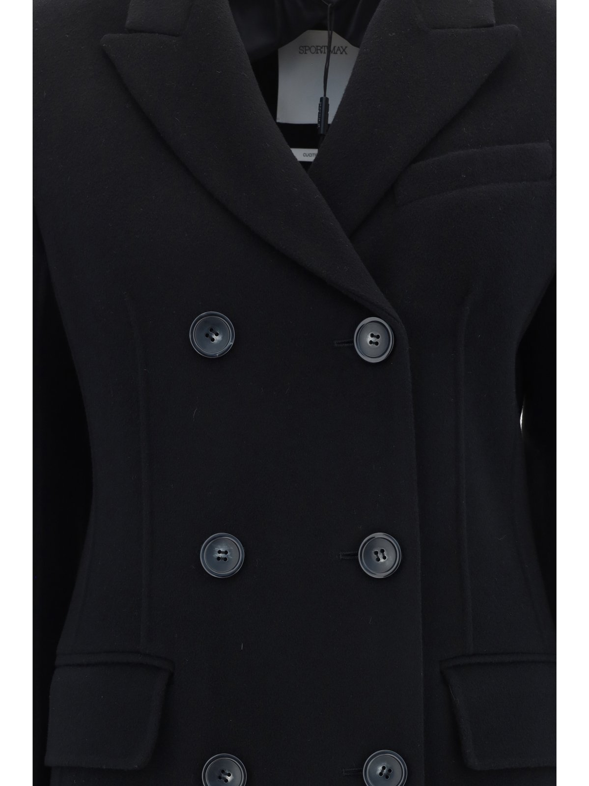 Sportmax Morgana Double-Breasted Long-Sleeved Coat – Cettire