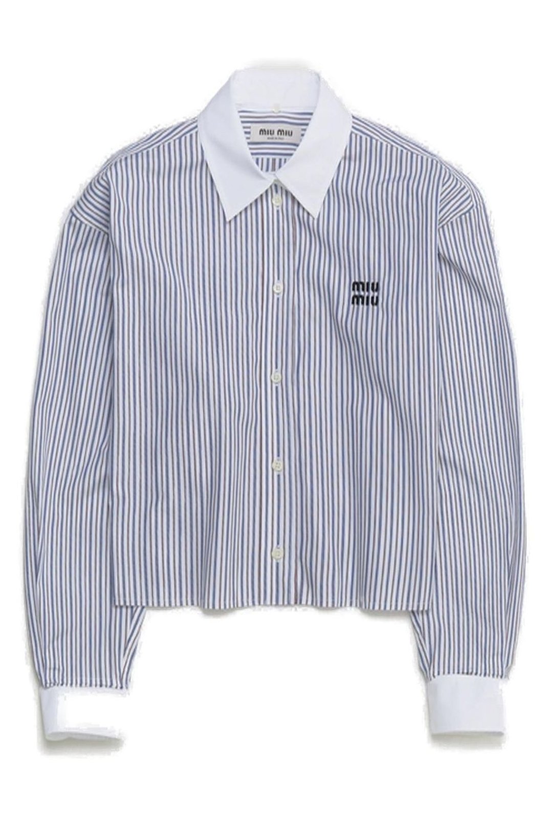 Miu Miu Logo-Embroidered Striped Shirt
