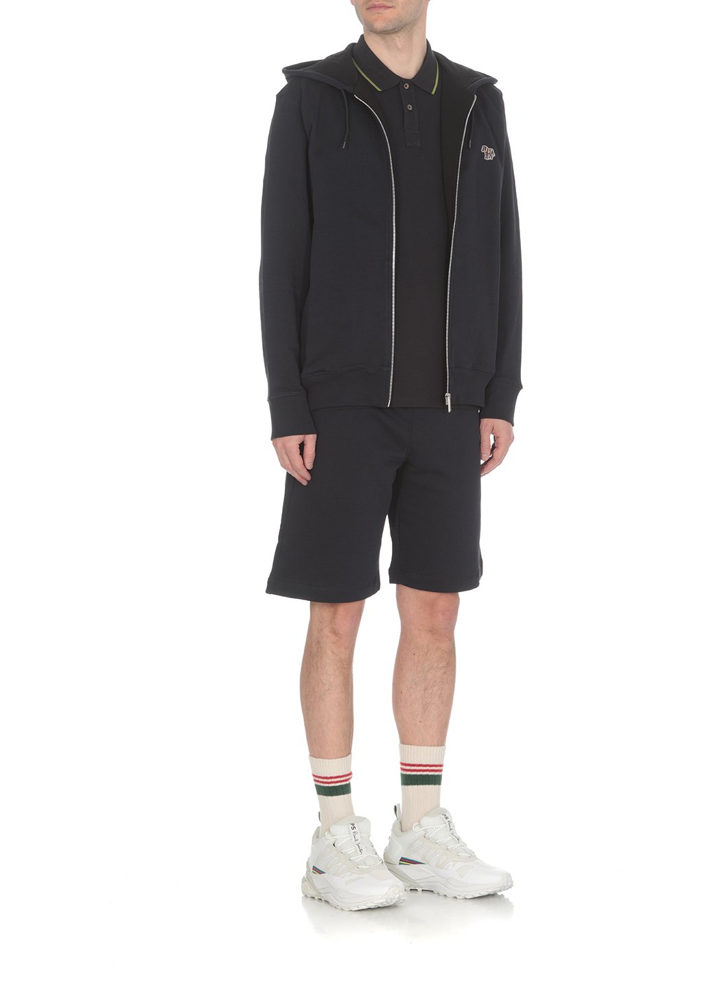 PS Paul Smith Zebra Patch Zipped Drawstring Hoodie