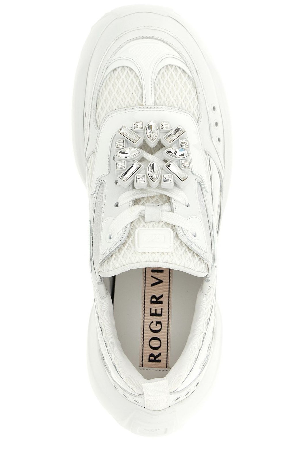 Roger Vivier Embellished Lace-Up Sneakers