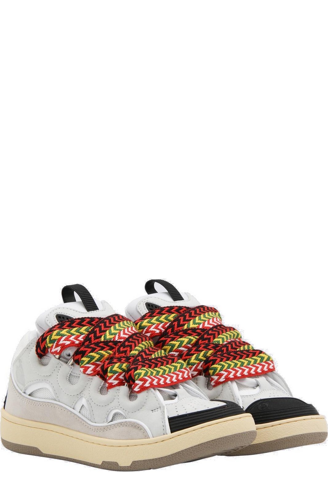 Lanvin Curb Round Toe Lace-Up Sneakers