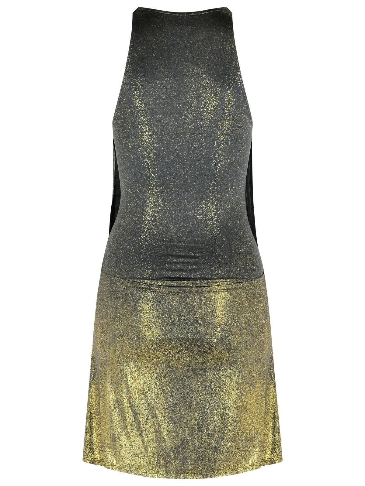 diesel glitter dress Women's Strappy midi dress in sequin denim | Multicolor