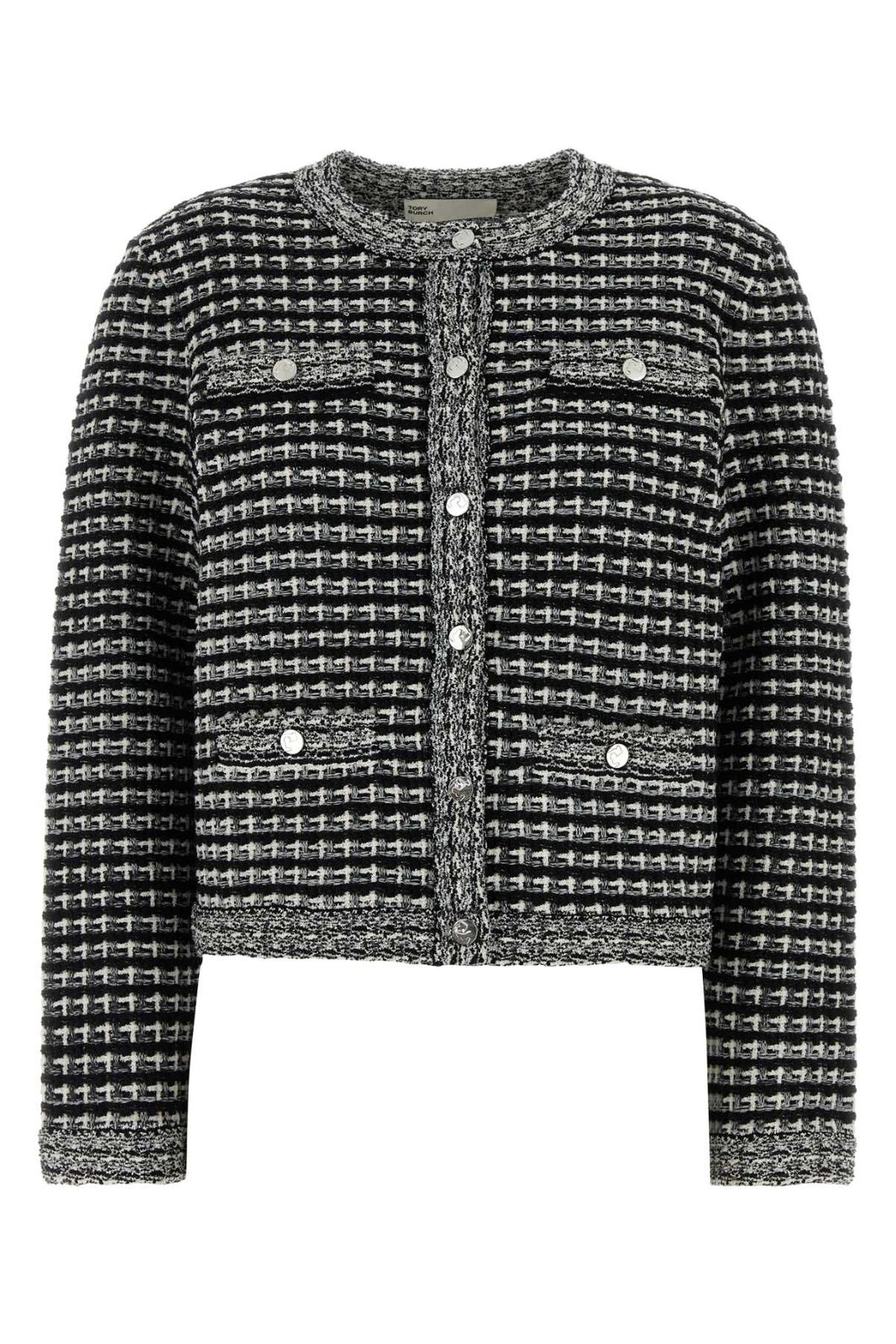 Tory Burch Crewneck Buttoned Tweed Jacket – Cettire