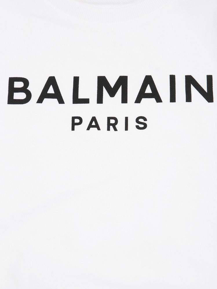 Balmain Kids 로고 프린트 크루넥 스웨트셔츠