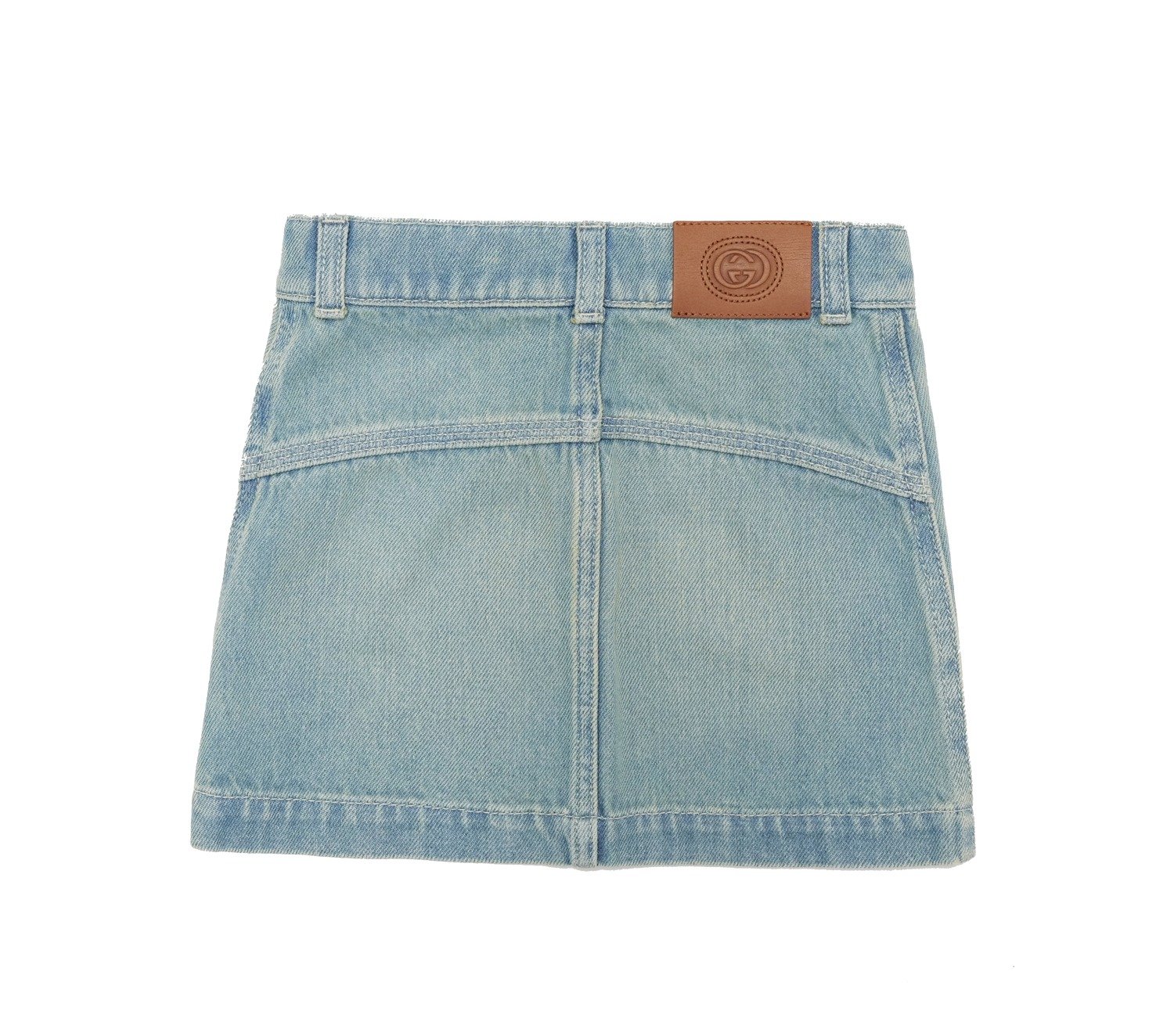 Gucci Kids Logo Patch Denim Skirt