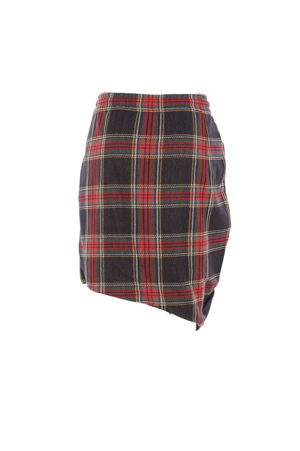 Vivienne Westwood Ruched Check Patterned Mini Skirt