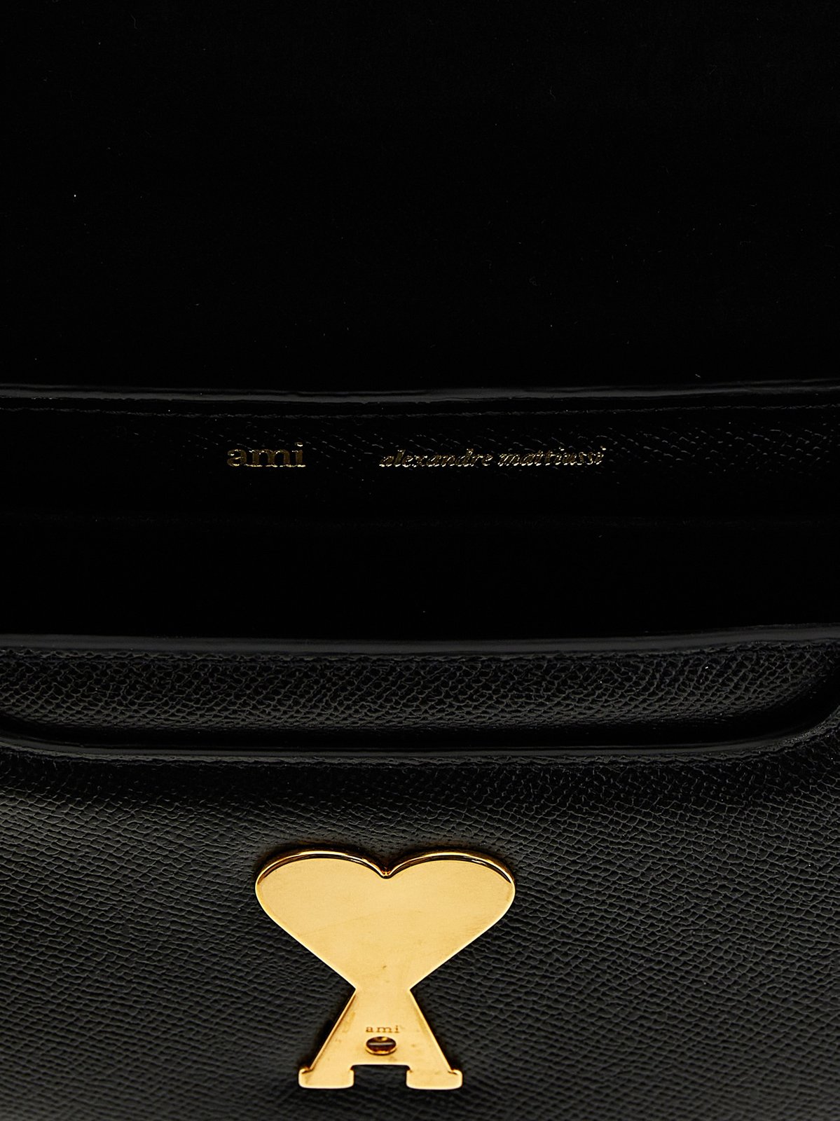 AMI AMI Paris Logo Plaque Foldover Top Shoulder Bag