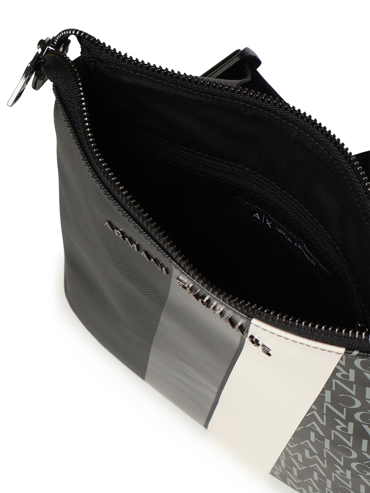 Armani Exchange Monogram Stripe Flat Shoulder Bag