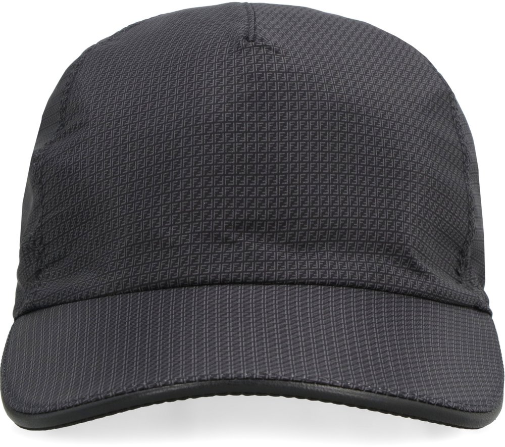 Fendi Men Black Stretch Cotton Baseball Cap