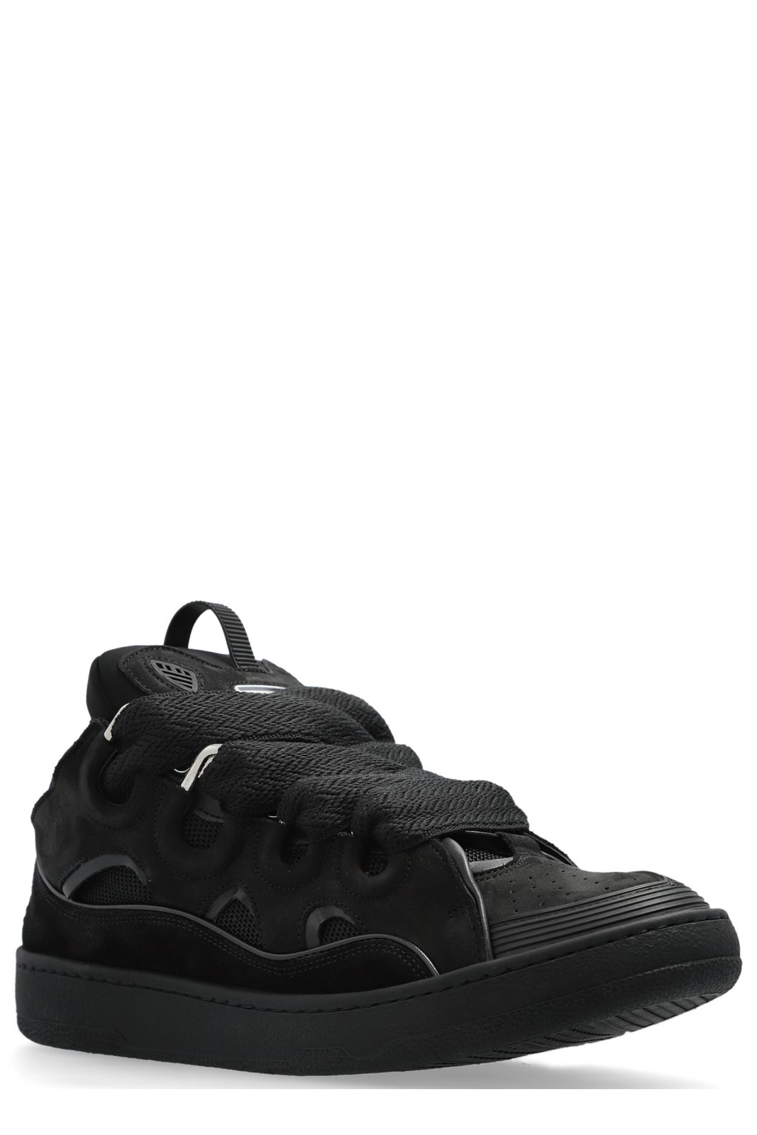 Lanvin Curb Round Toe Lace-Up Sneakers