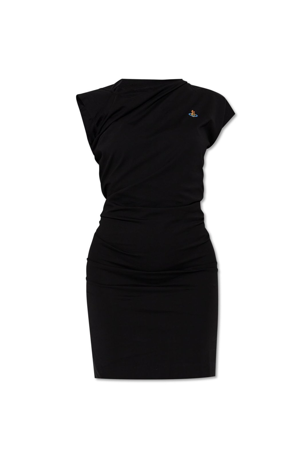 Vivienne Westwood Orb Embroidered Asymmetric Mini Dress