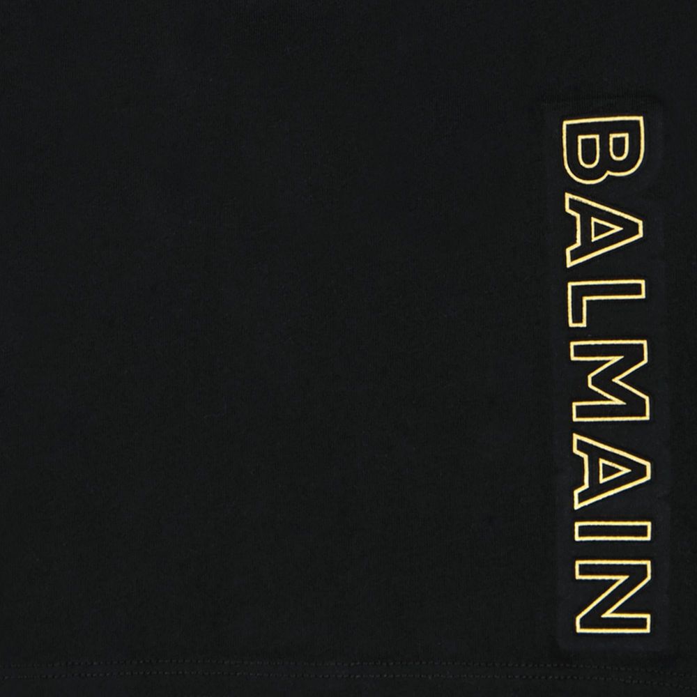 Balmain Kids 엠보스드 로고 베이비 티셔츠
