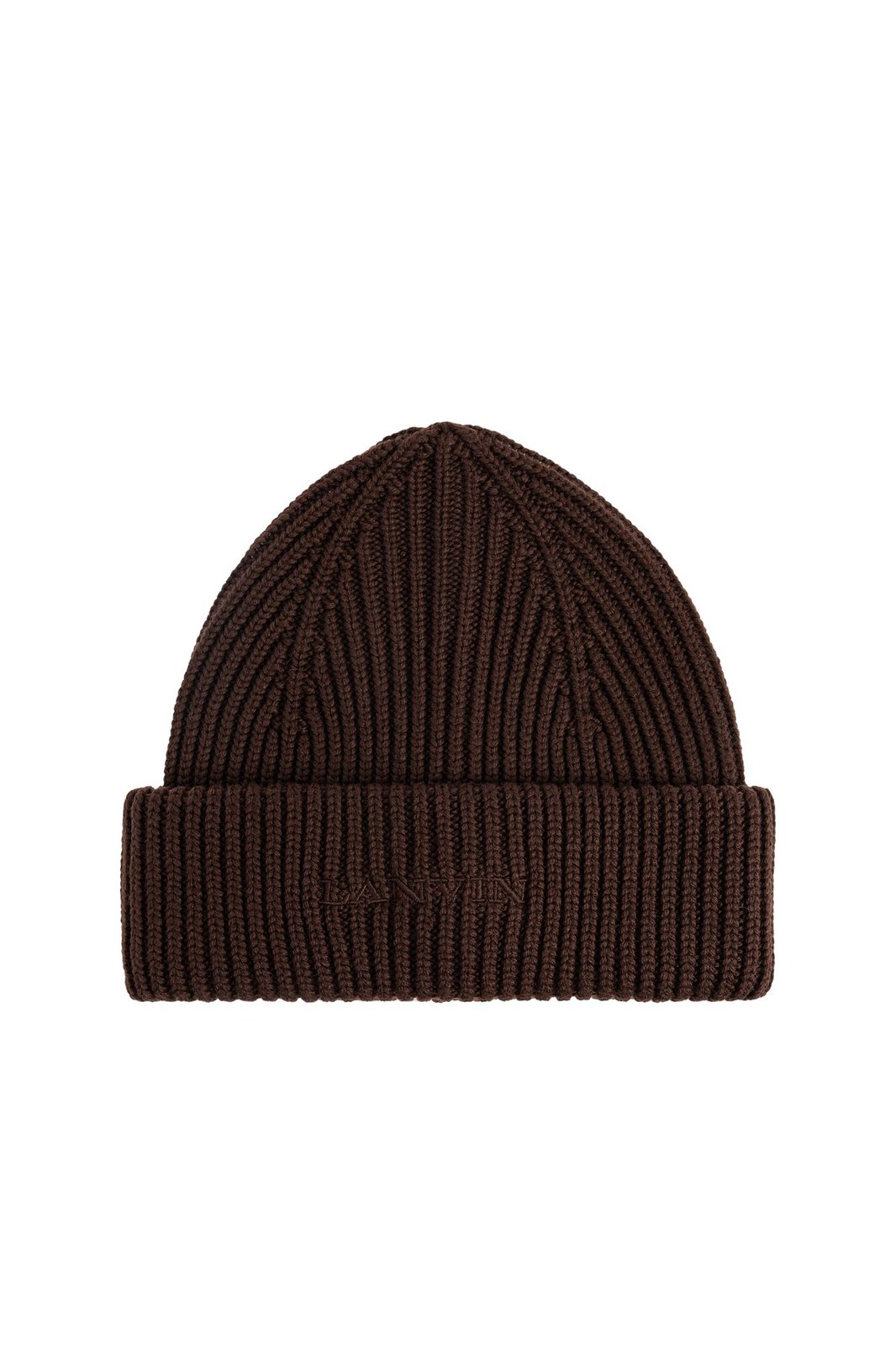 Lanvin Logo Embroidered Ribbed Beanie