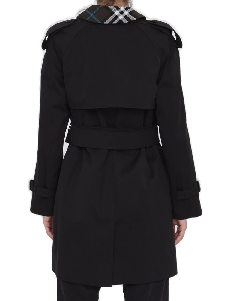【送料&関税込】Burberry Double Breasted Belted-waist Coat Burberry double-breasted Belted Trench Coat | Black | FARFETCH