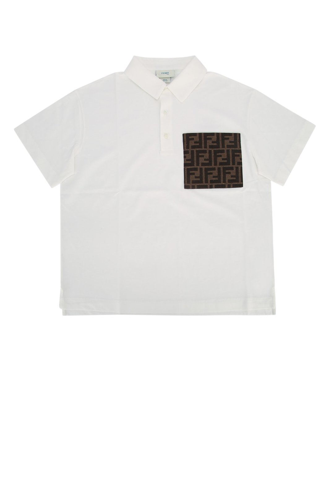 Fendi Kids FF Logo Jacquard Polo Shirt