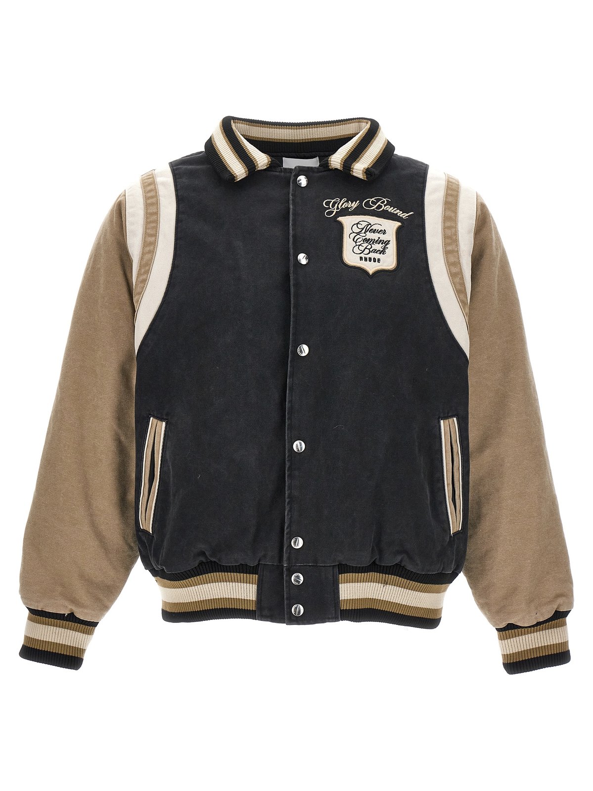 Rhude Washed Logo Embroidered Varsity Jacket