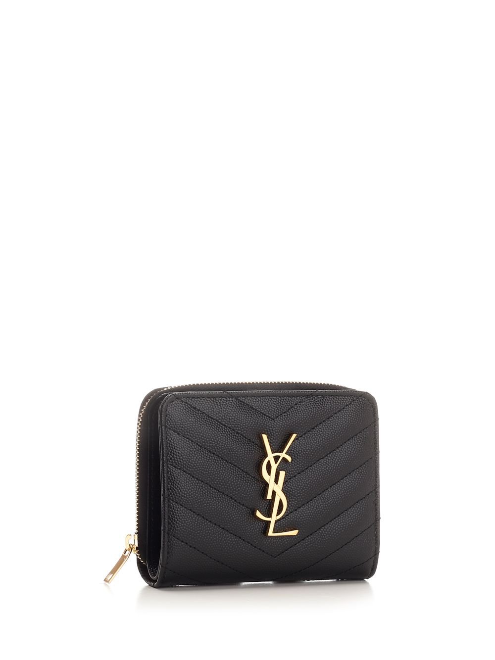 Saint Laurent Cassandre Logo Plaque Wallet