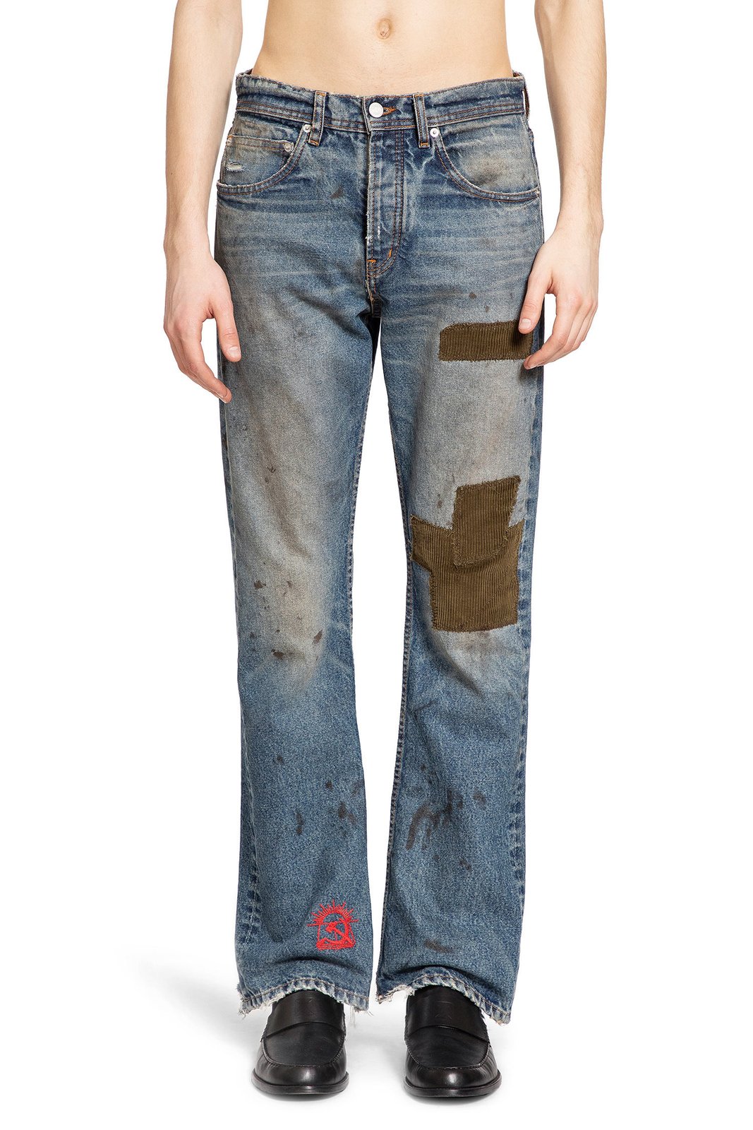 Enfants Riches Déprimés Patchwork Distressed Flared Jeans – On