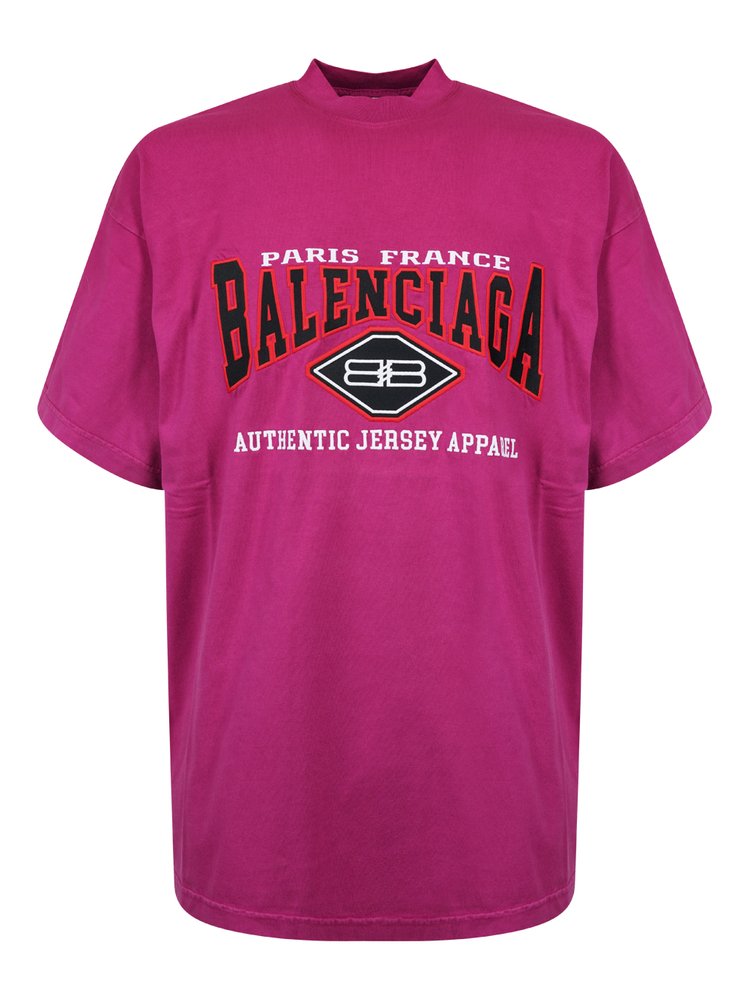 balenciaga t shirt pink logo