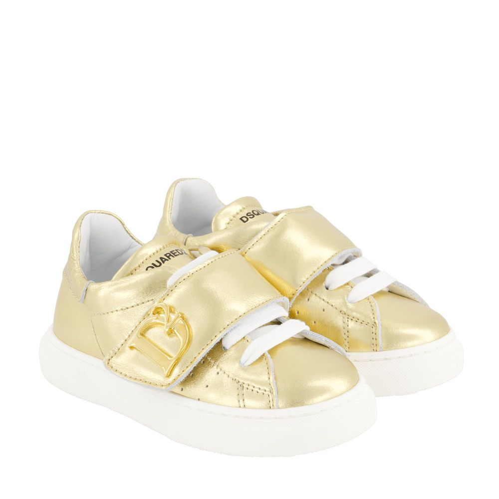 Dsquared 2 kids D2 스트랩 로우탑 스니커즈