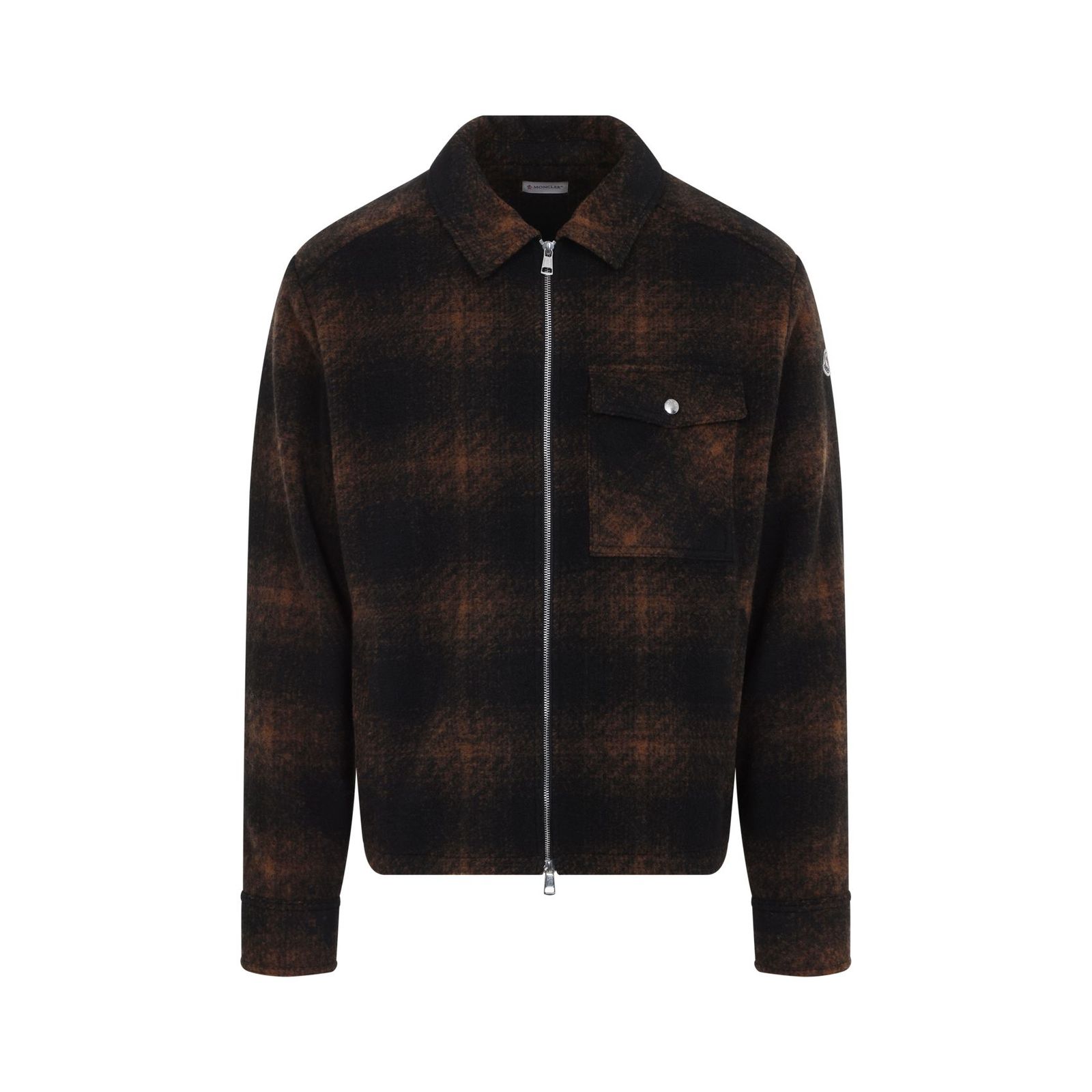 Moncler Check Jersey Zip-Up Shirt – Cettire