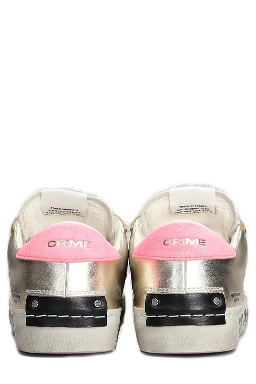 Crime London Distressed Lace-Up Sneakers