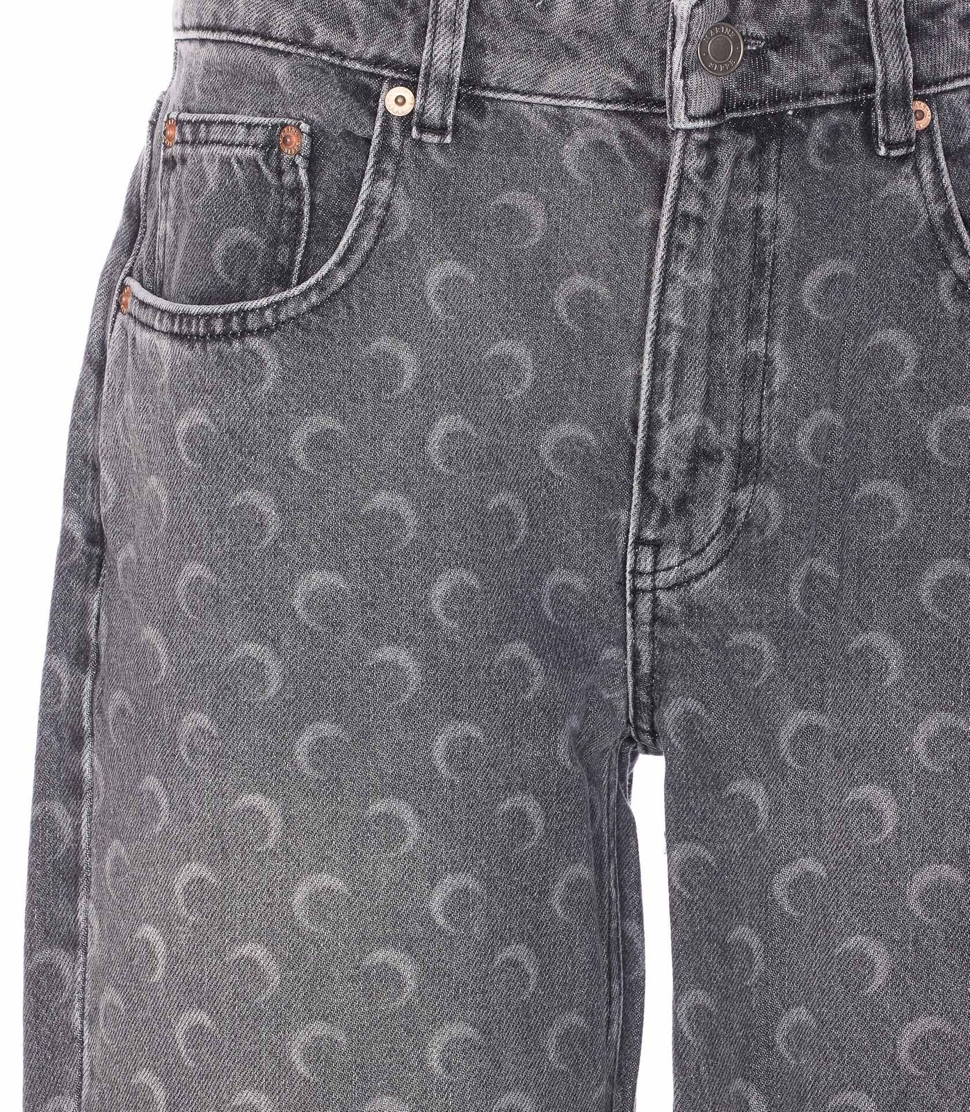 Marine Serre Moon Laser Wash Denim Straight Jeans