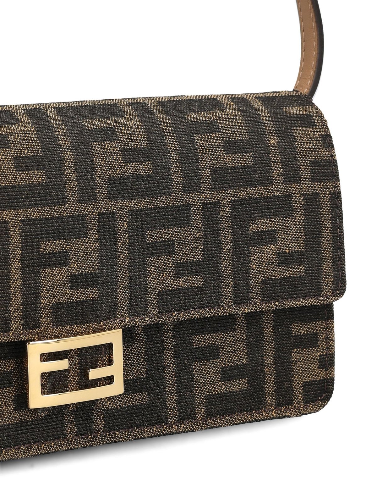 Fendi Baguette FF Jacquard Chain-Linked Wallet