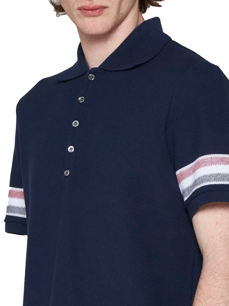 THOM トムブラウン 定価7万 国内正規品 ポロシャツ ネイビー BROWNE THOM BROWNE ネイビー ポロシャツ トップス
