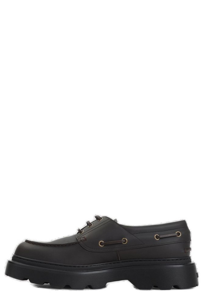 TOD'S 라운드 토 레이스업 슈즈