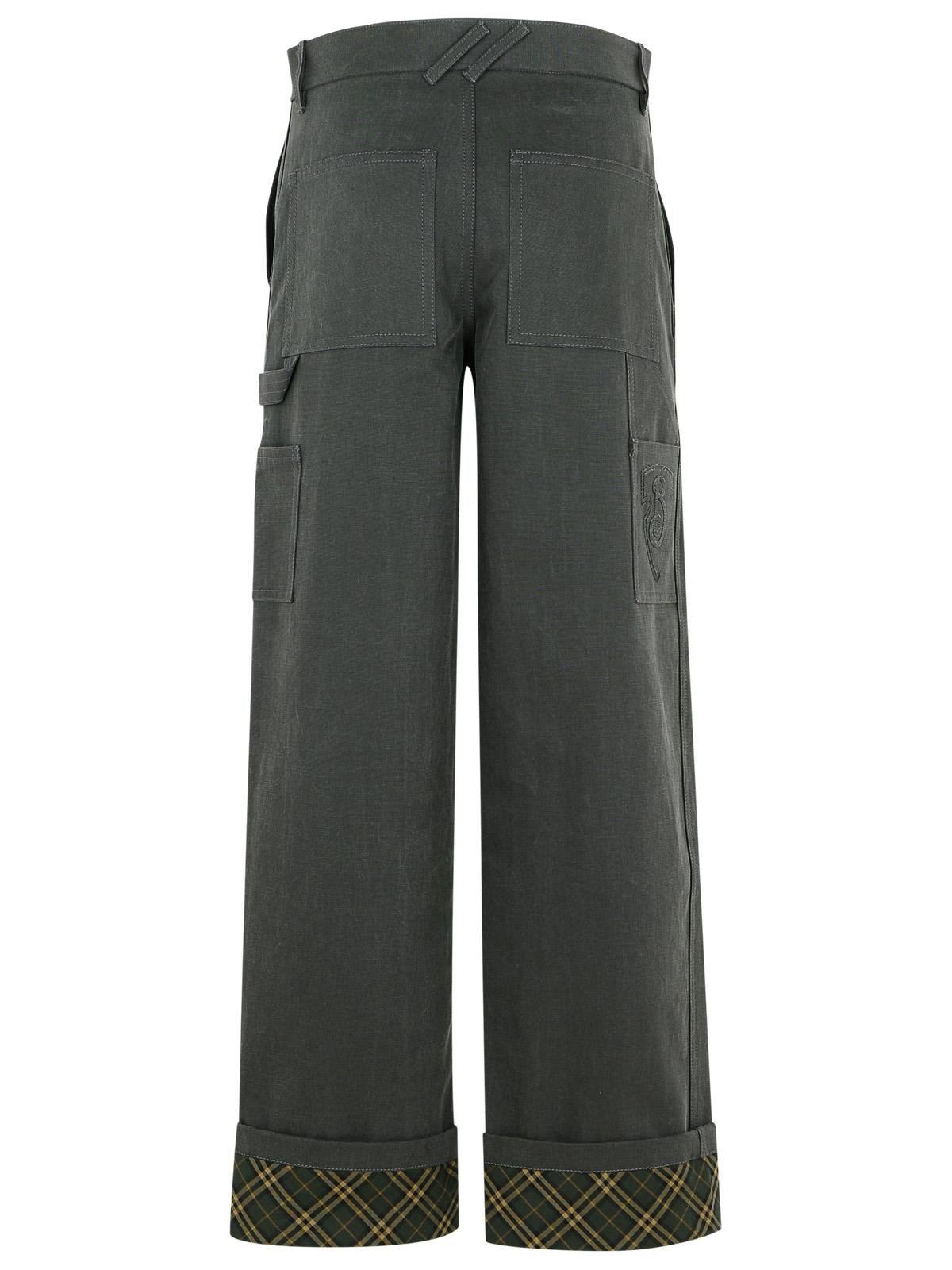 Burberry Logo Embroidered Straight Leg Trousers