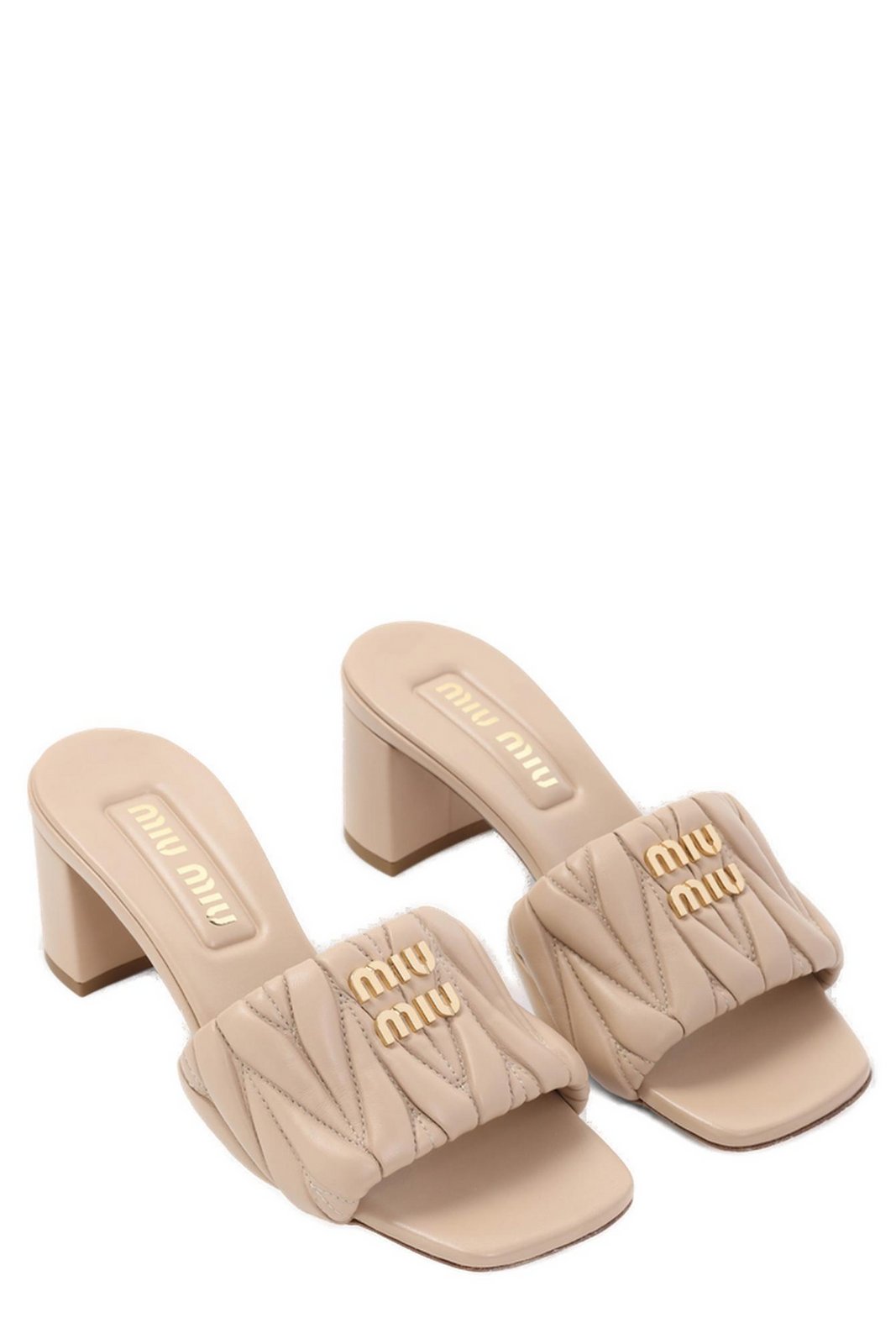 Miu Miu Logo-Lettering Slip-On Sandals