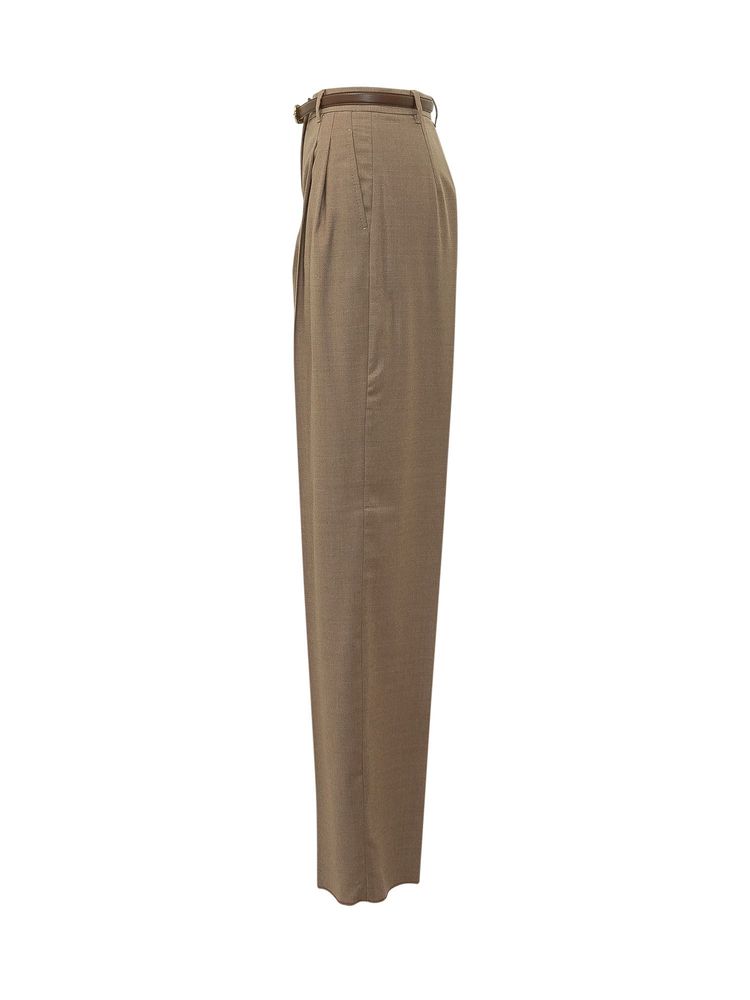 MAX MARA STUDIO 라고 플리츠 와이드 레그 팬츠