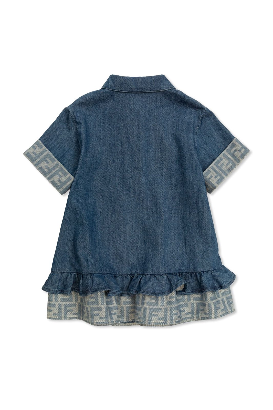 Fendi Kids Logo Embroidered Denim Dress