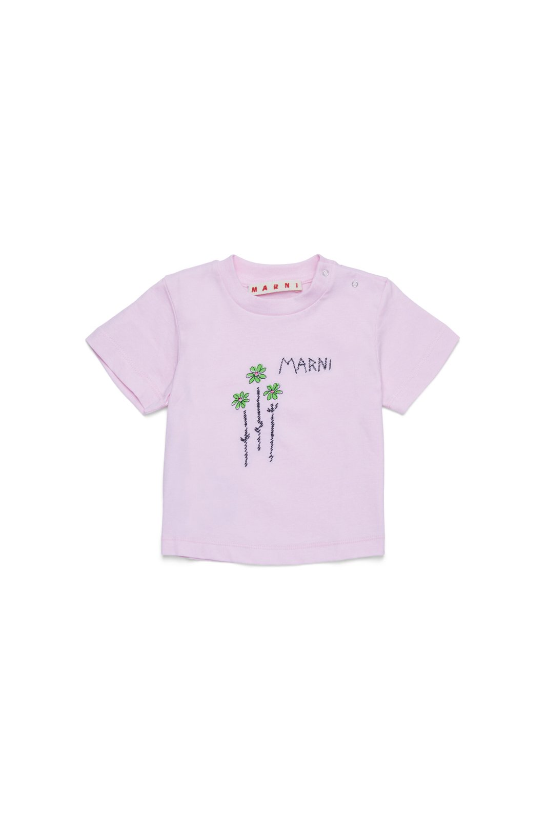 Marni Kids Logo Embroidered Crewneck T-Shirt