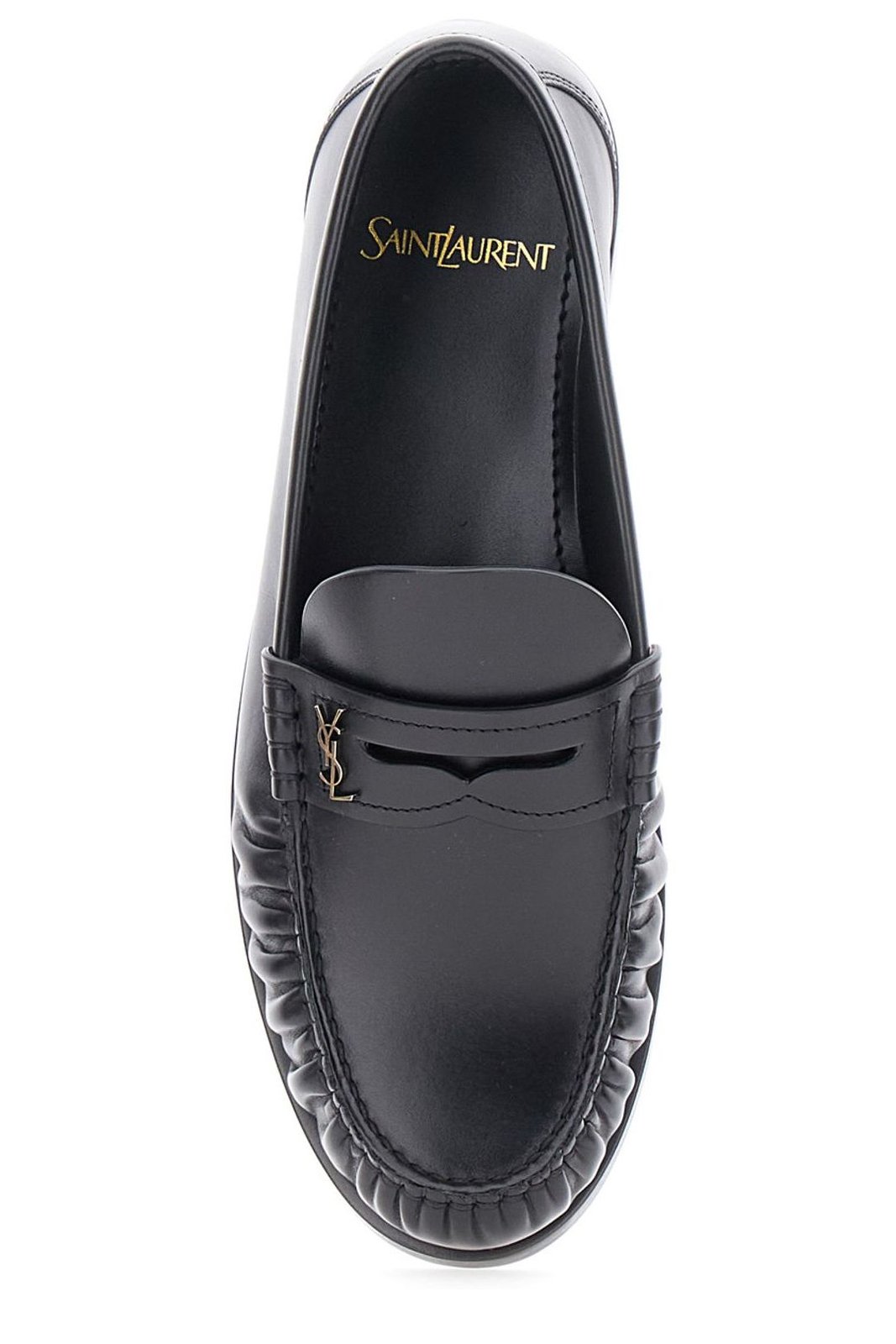 Saint Laurent Laurent Logo Plaque Slip-On Loafers