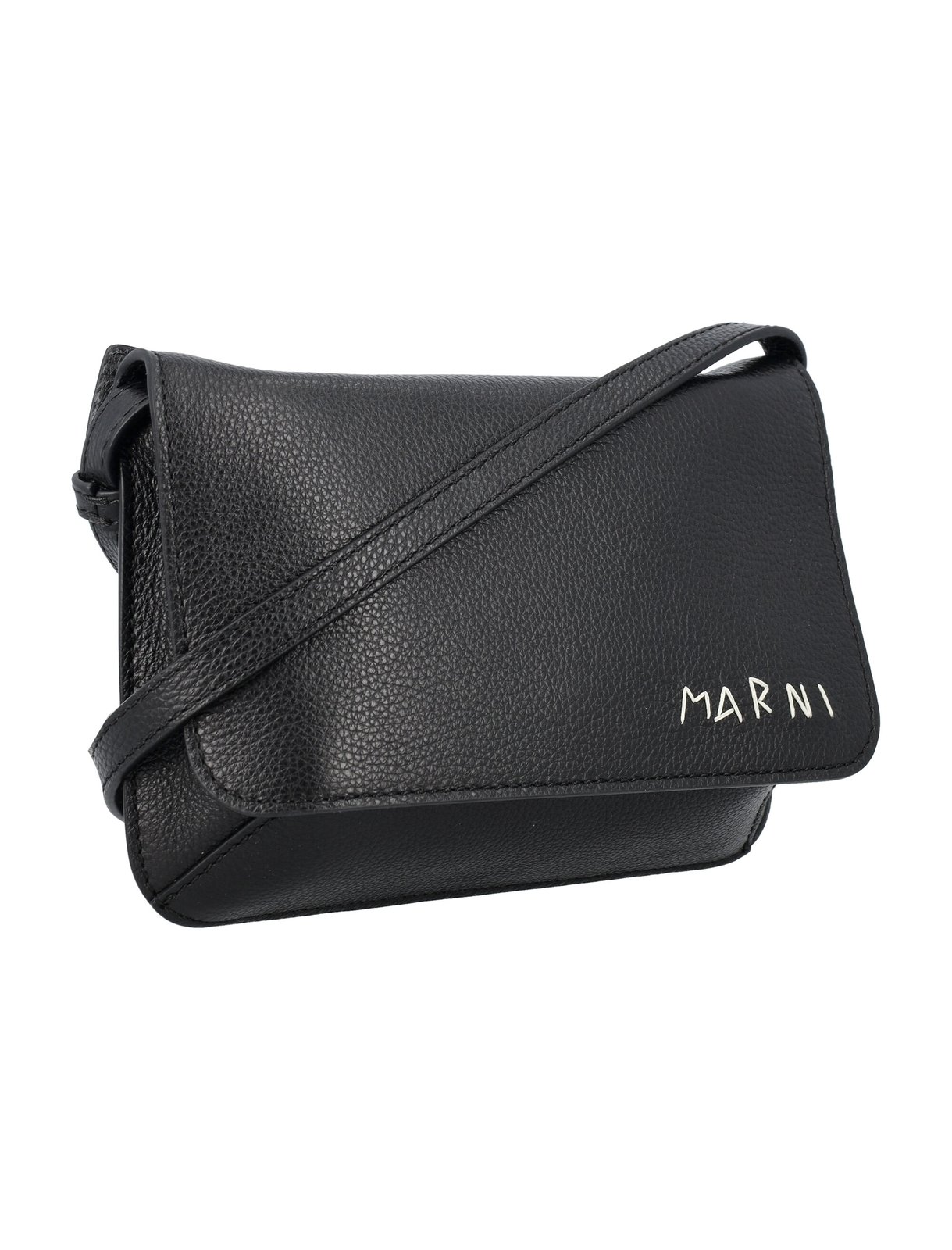 Marni Logo-Embroidered Foldover Top Belt Bag