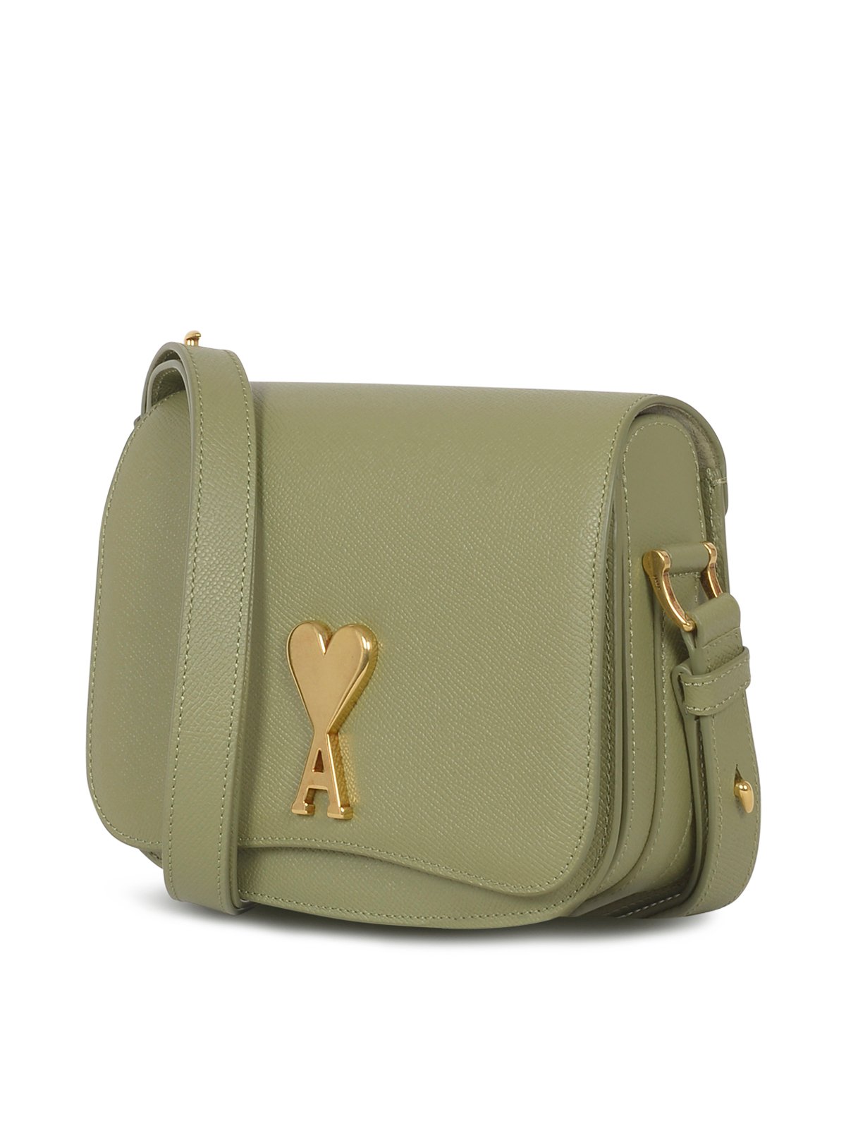 AMI Logo Plaque Foldover Top Shoulder Bag