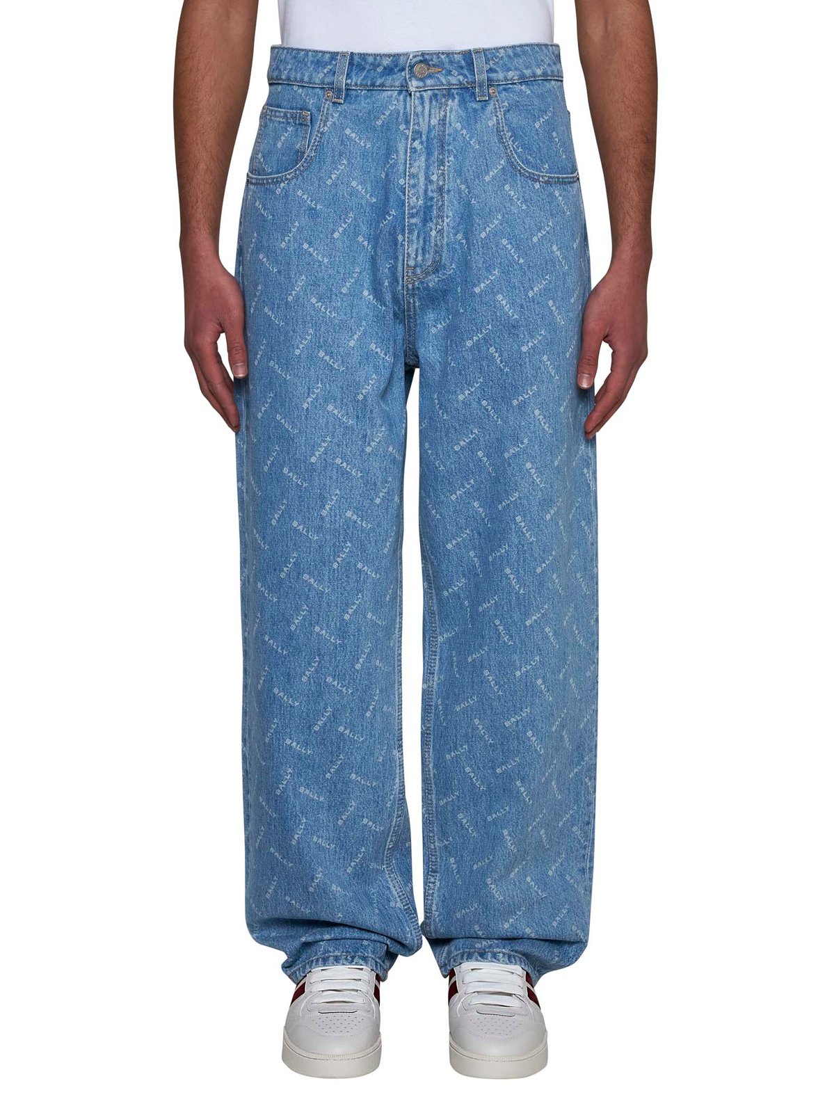Bally Logo Patch Mid Rise Jeans