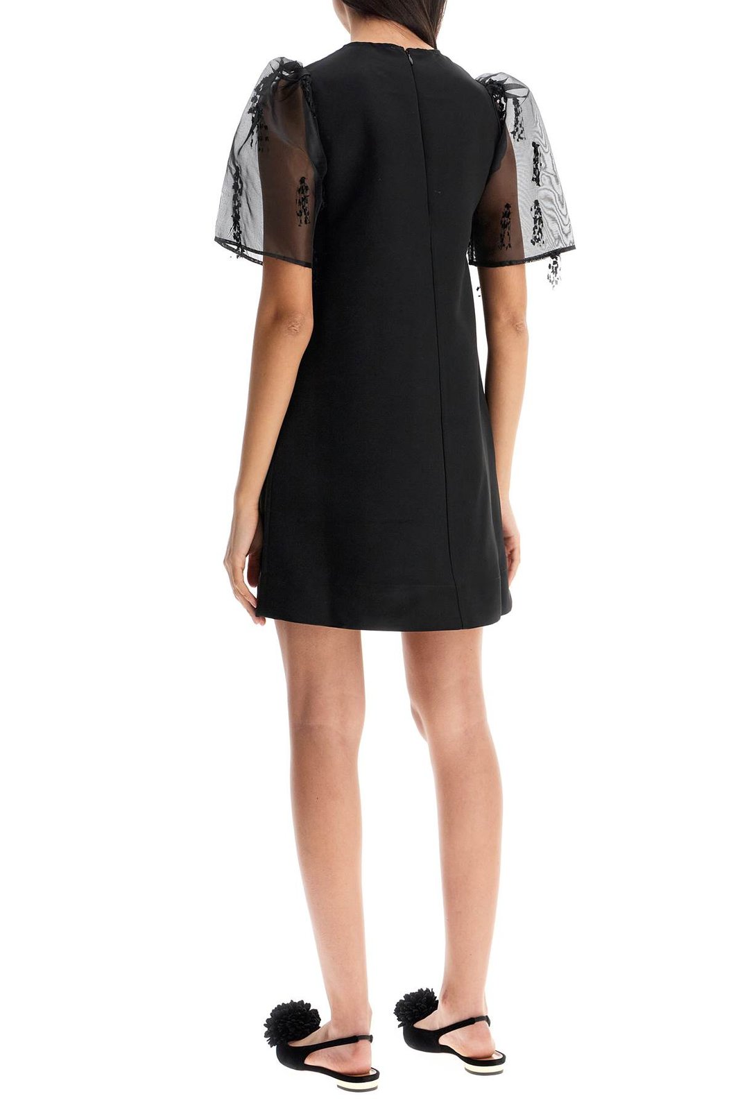 Ganni Fringed Organza Mini Dress