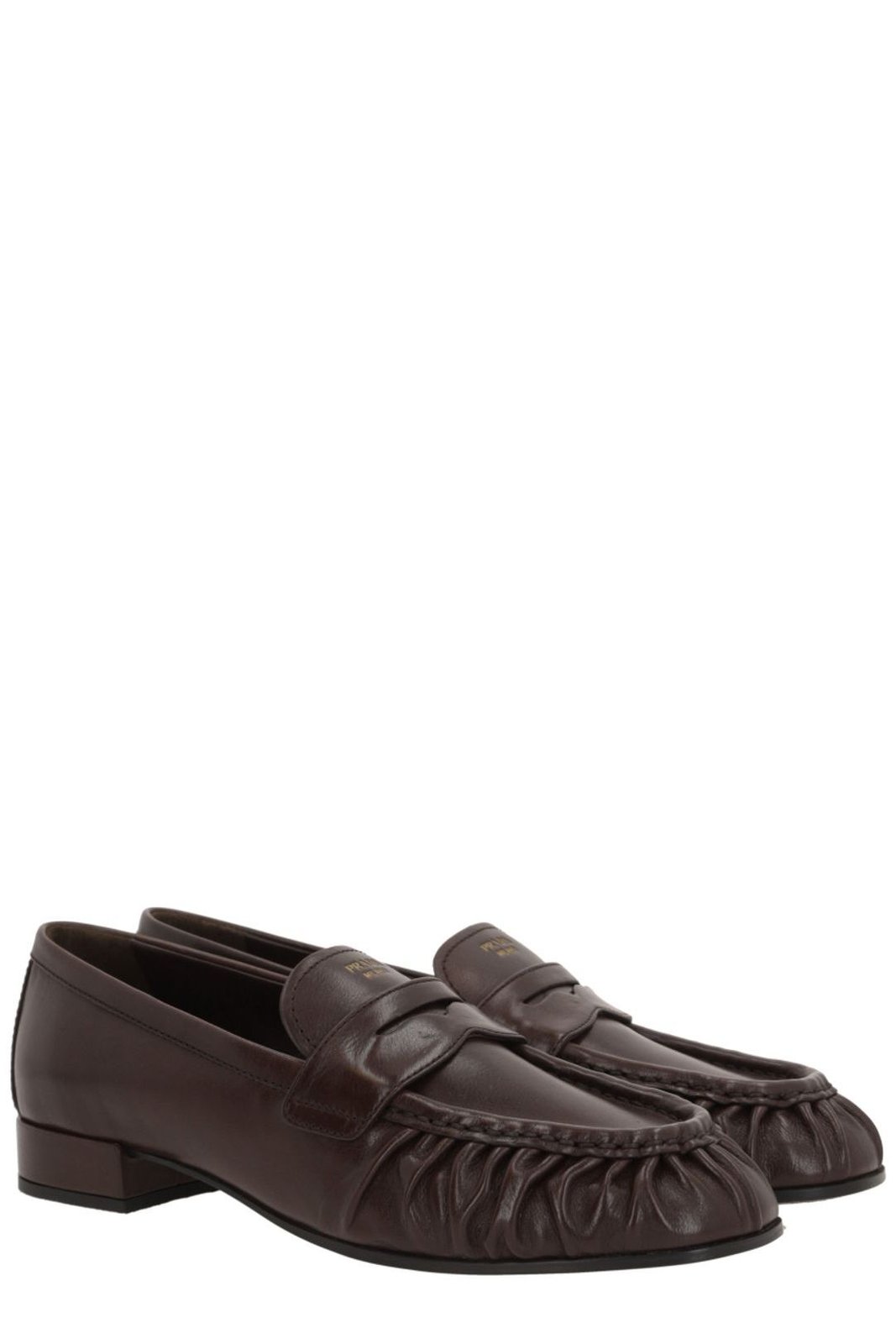 Prada Gathered Penny Loafers