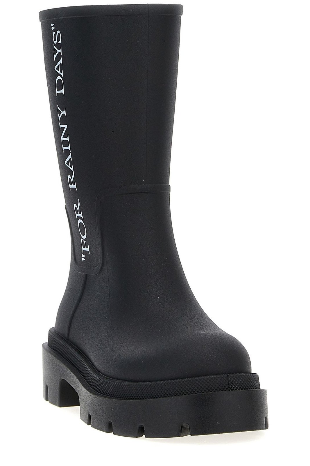 Off-White Slogan Printed Round Toe Boots