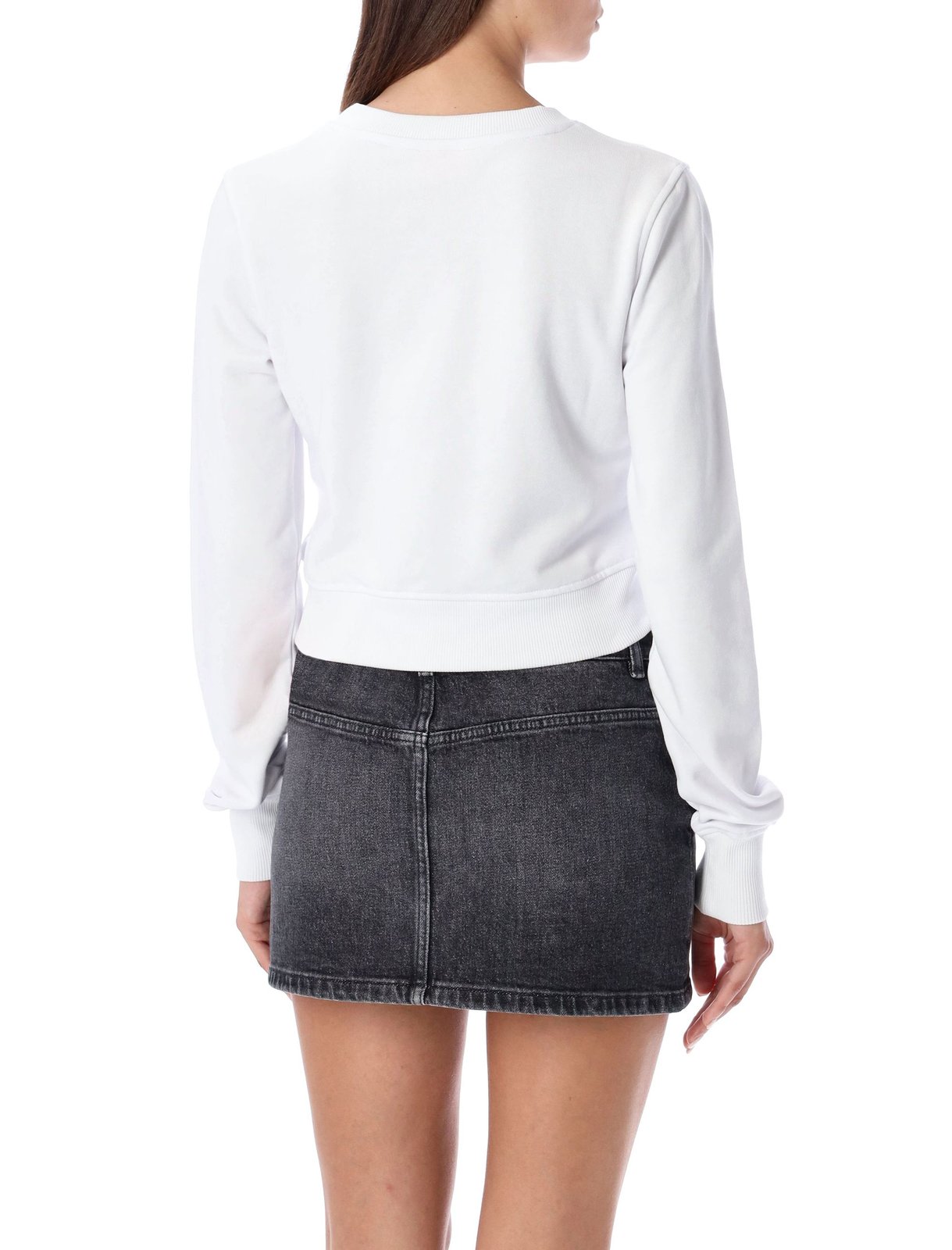 Diesel F-Slimmy-Od Cut-Out Logo Cropped Sweatshirt