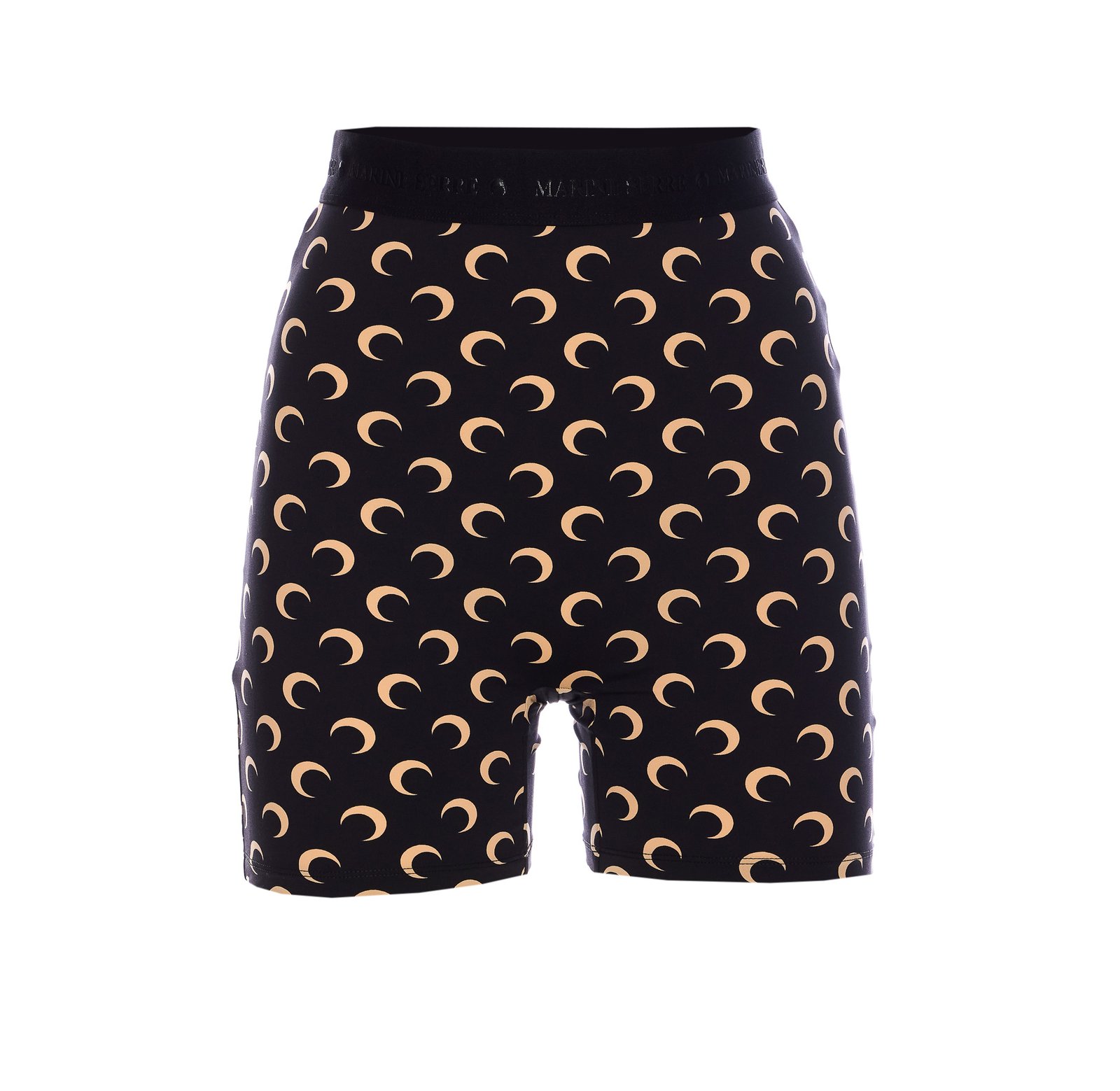 Marine Serre Logo-Printed Stretched Mini Shorts
