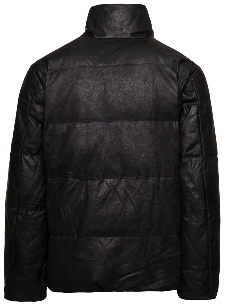 Giorgio Brato High-Neck Zipped Leather Down Jacket – Cettire